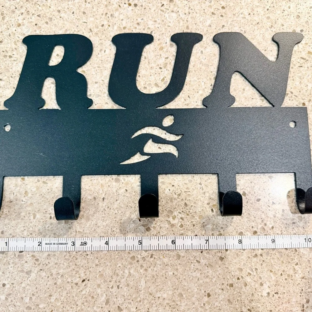 RUN Wall Hook Rack - Black Metal Home Wall Decor